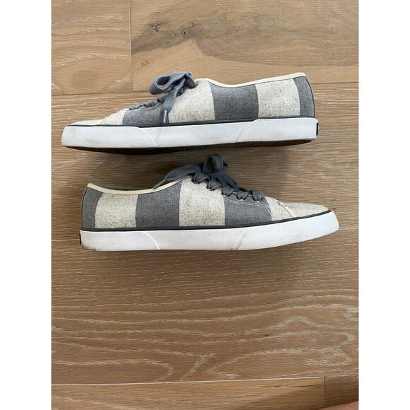 Sperry Pier View Gray Striped Wool Sneakers | Size 9 Women's - Picture 2 of 9